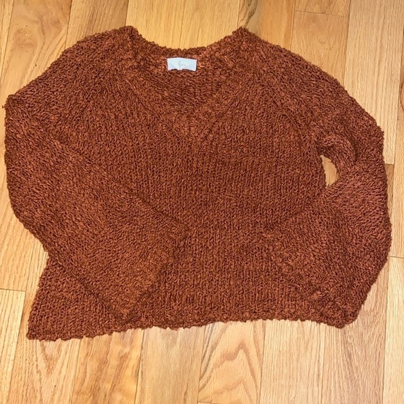 Evereve Braeve Chunky Knit Flare Sleeve Rust Sweater, good preworn condition - Picture 2 of 8